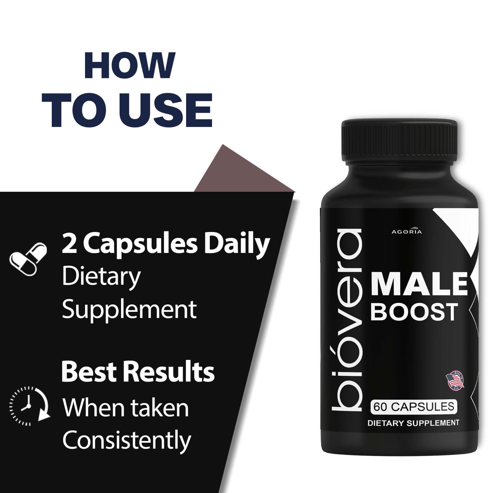 ( 2 Pack )BioVera Male Boost Capsules, Natural Biovera MaleBoost Capsules