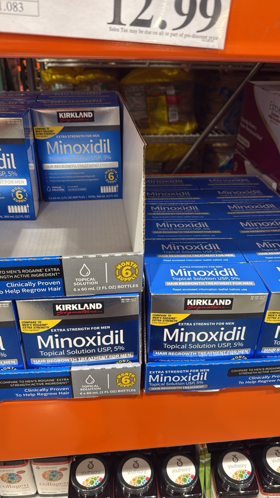 Kirkland Minoxidil 5% Extra Strength Men Hair Regrowth Solution 6 Month Original