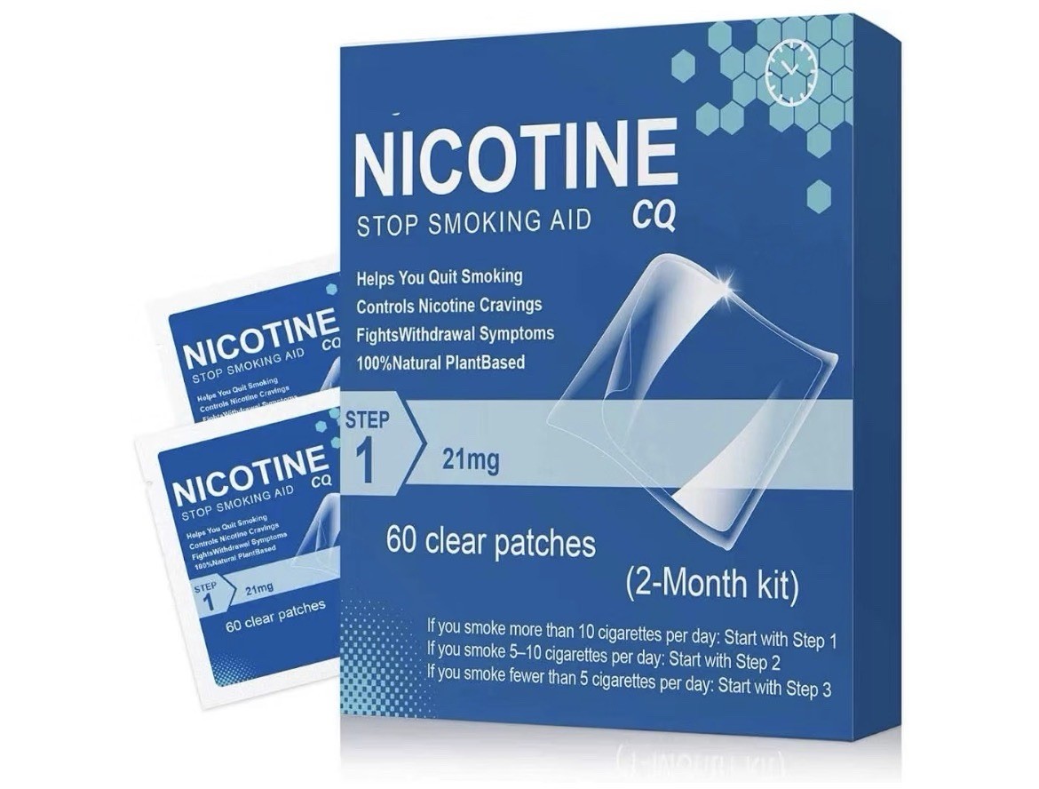 Nicotine CQ Step 1 21 mg Clear Stop Smoking Transdermal Patches 60 ct Kit