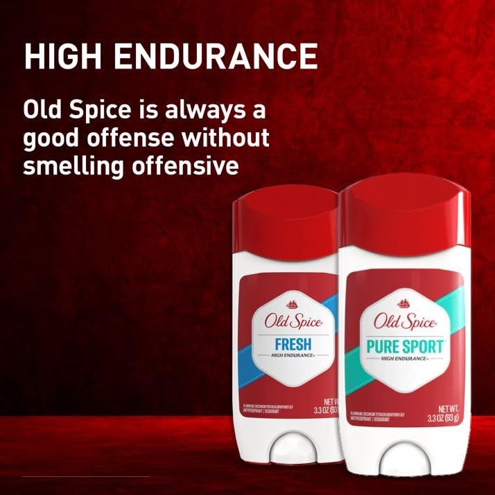 Old Spice Antiperspirant Deodorant For Men, High 3 Ounce (Pack of 2), RED