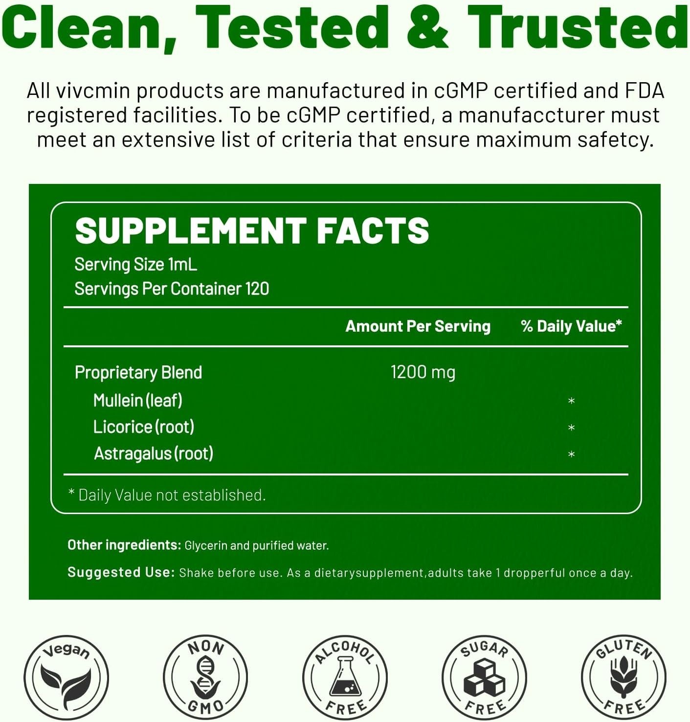 Mullein Drops for Lungs – Lung Detox for Smokers & Lung Cleanse Liquid – Mullein