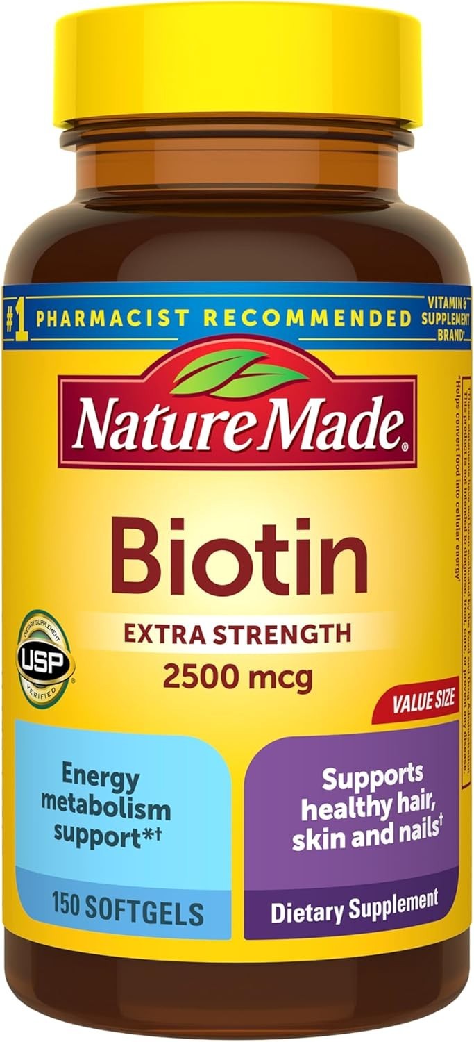 Biotin 2500 mcg Extra Strength Softgels – Support Hair, Skin & Nails