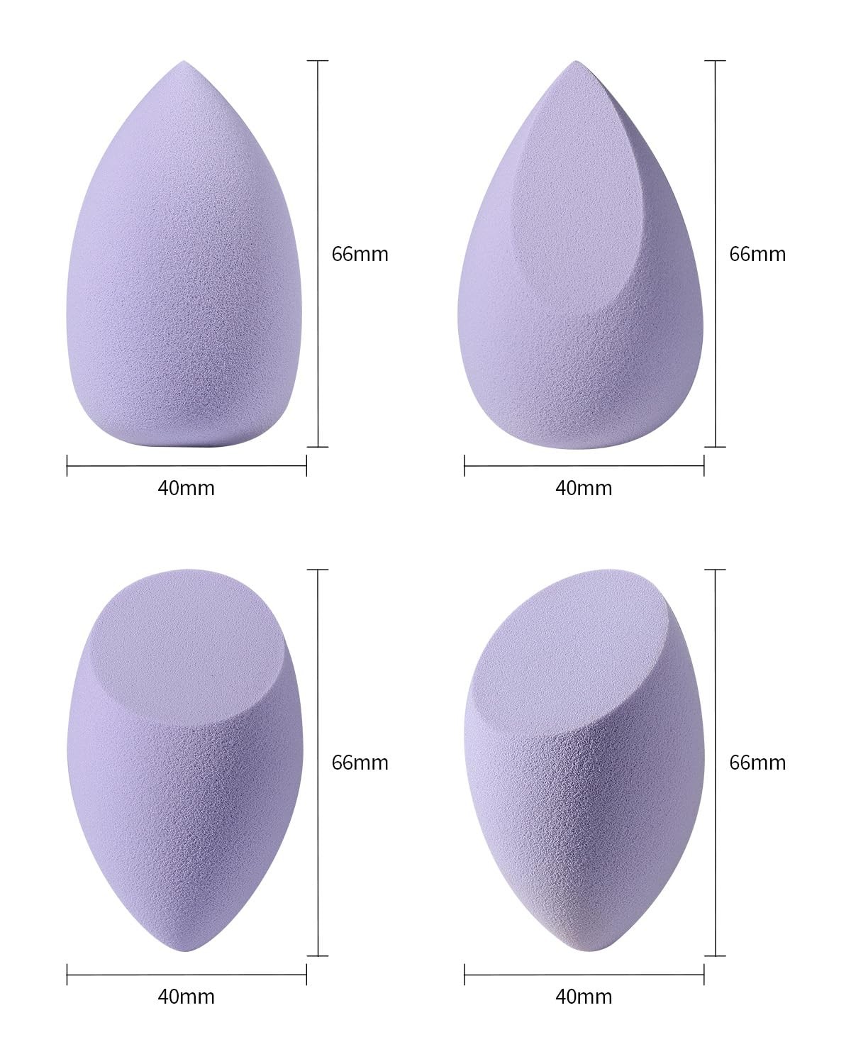 EIGSHOW Makeup Sponge Set, 4Pcs Soft Latex-Free 1 Count (Pack of 4), Purple