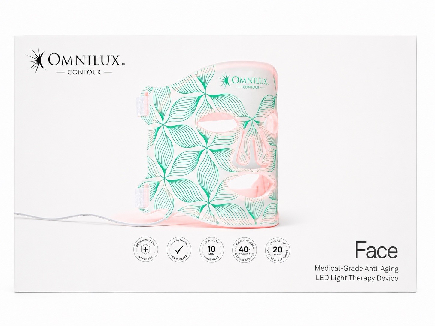 Omnilux Contour Anti-Aging LED Face Mask Open Box Tested & Working.(Never Used)