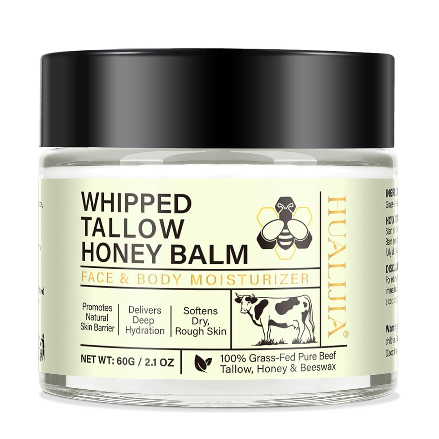 Beef Tallow for Skin, Organic Tallow and Honey Balm, Tallow Face Moisturizer, Gr