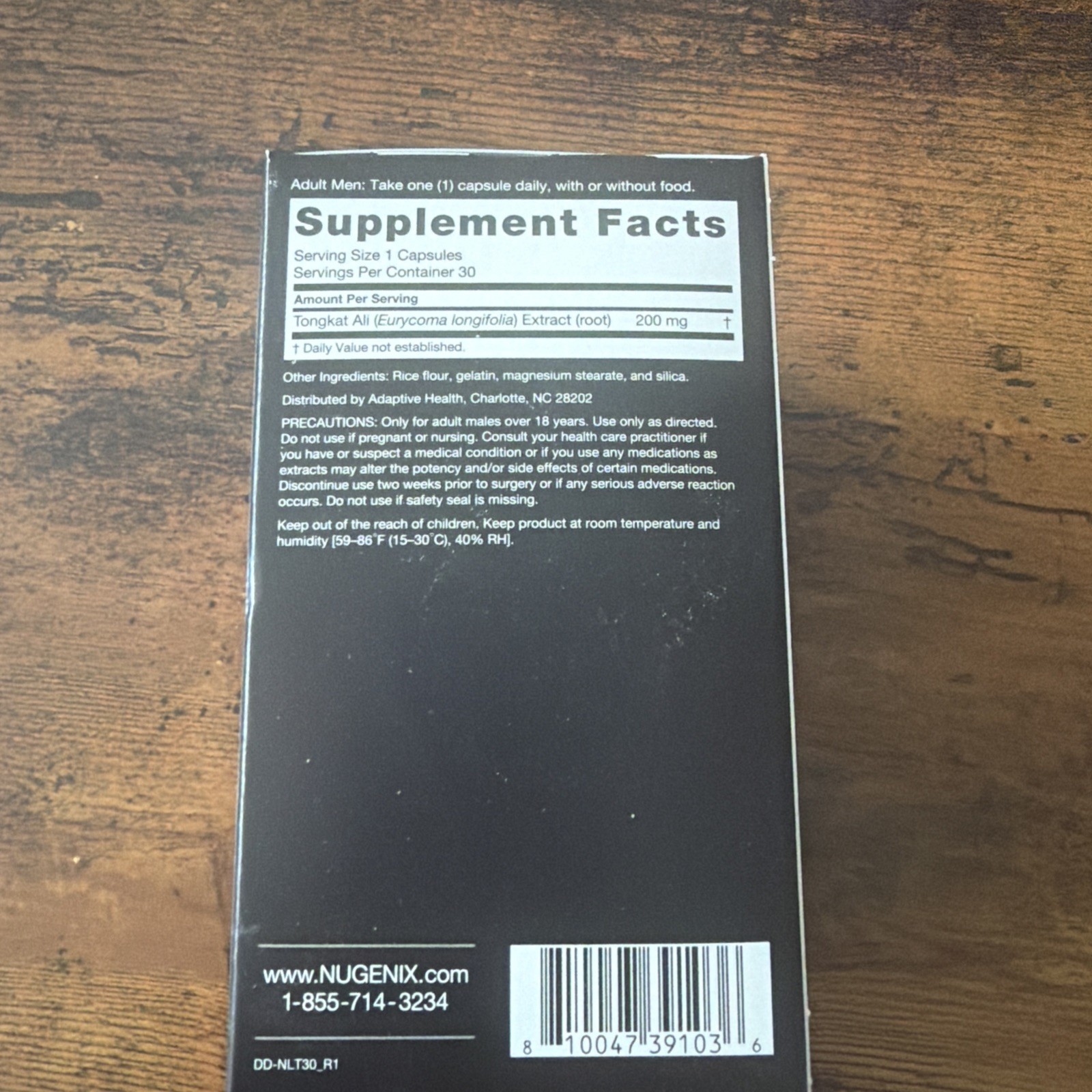 NEW! MEN’S NUGENIX ESSENTIALS TONGKAT LONGJACK 200 MG SUPPLEMENT 30 CAPSULES