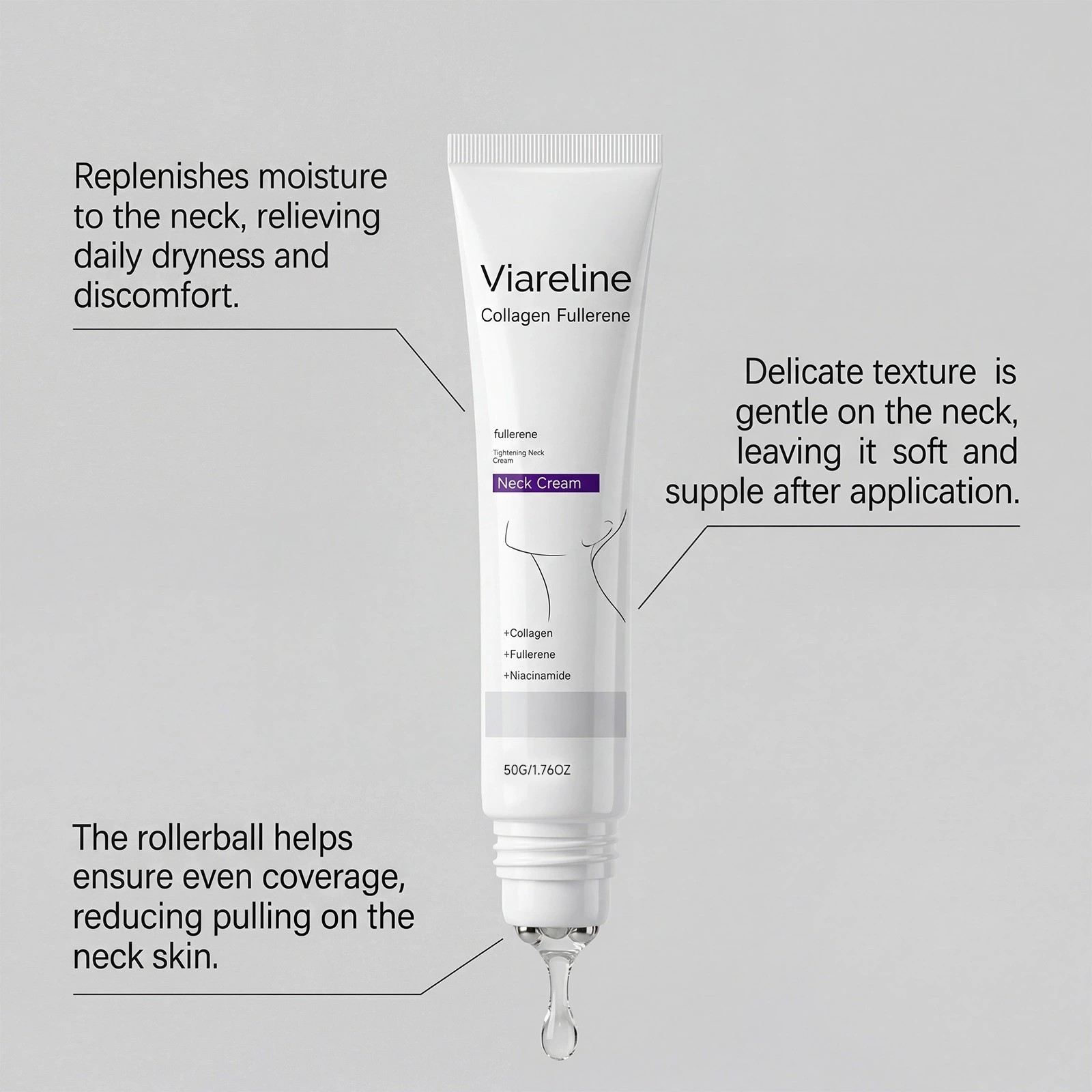 New Magic Collagen Fullerene Neck Cream Neck Skincare with Collagen Peptides 50g