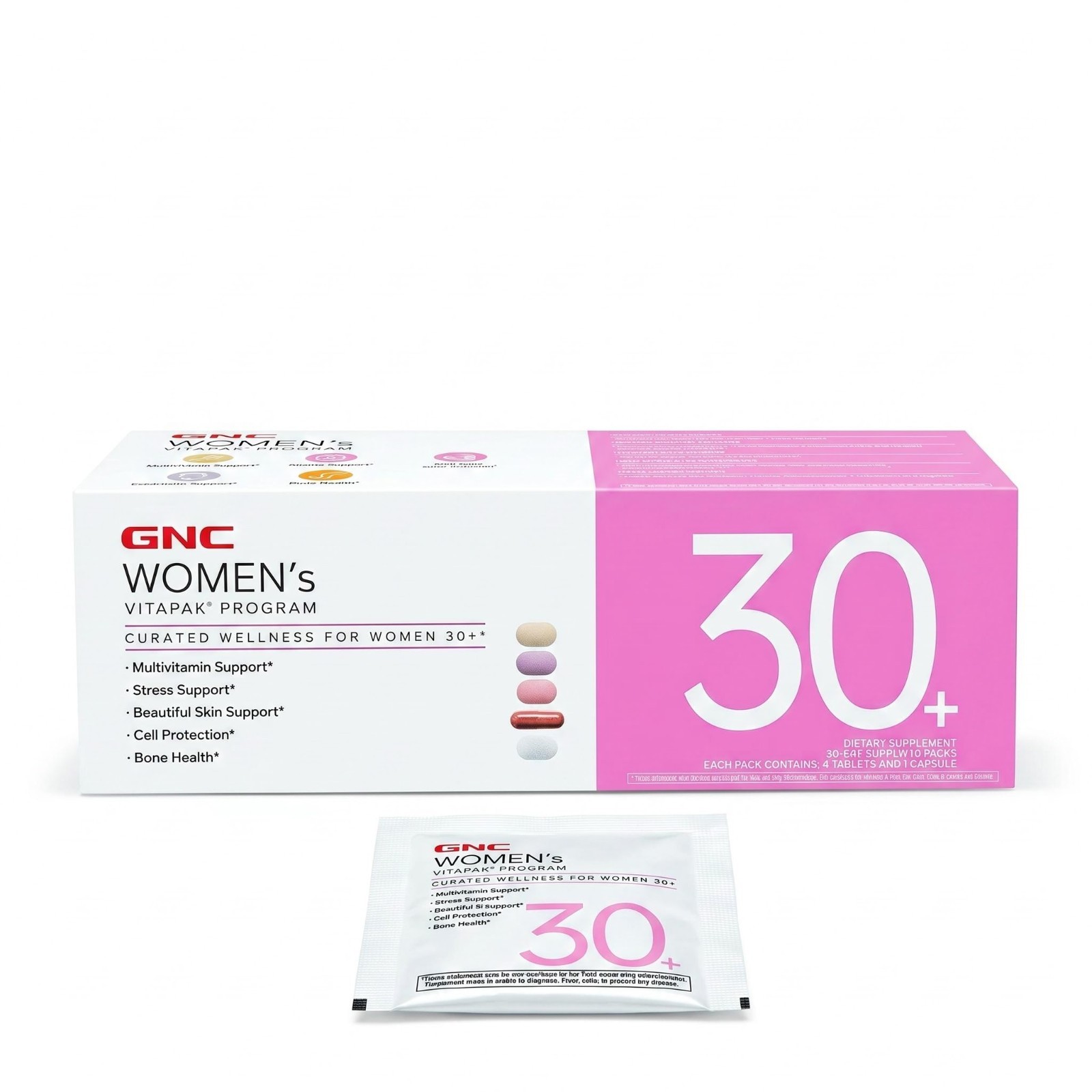 2 pcs GNC Womens Vitapak 30+ Daily All-in-One Nutrition Pack Bone & Cell Support