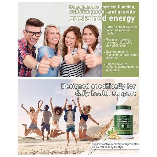 Zafira Recovery Foundation Mood & Digestive Support Capsules With Saffron Extrac