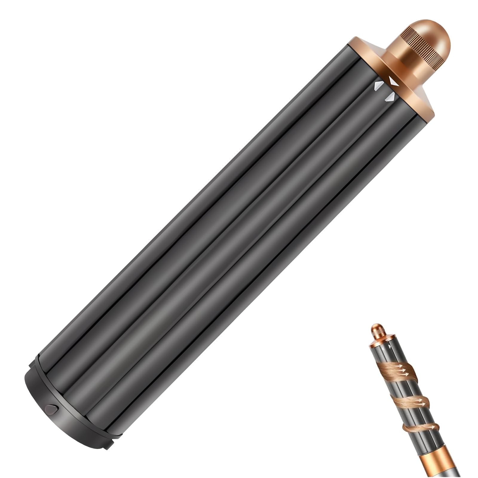 40MM 1.6in Long Hair 1 Count (Pack of 1), Curling Barrels,Gold