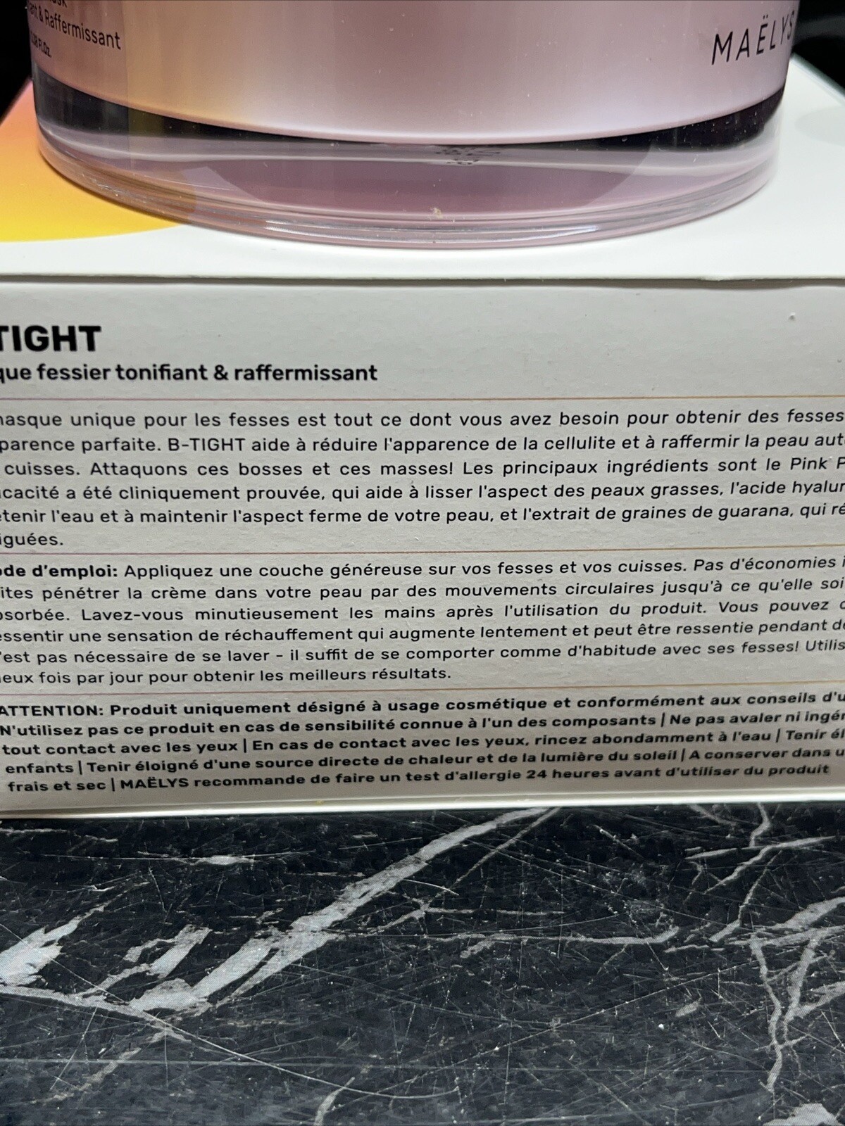 MAELYS B-Tight Lift & Firm Booty Mask Cellulite Reduction 3.38 oz n In Box !!!!