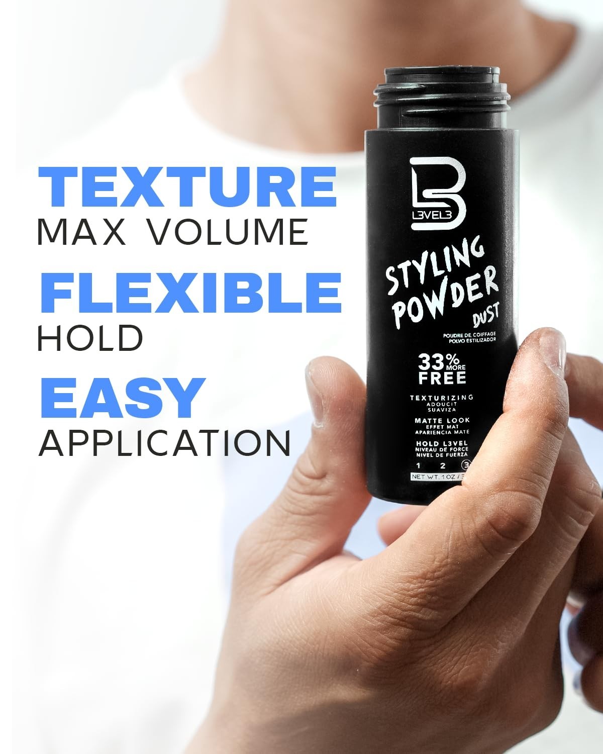 Level 3 Styling Powder – Natural Look Mens Powder – Easy to Apply with No Oil…