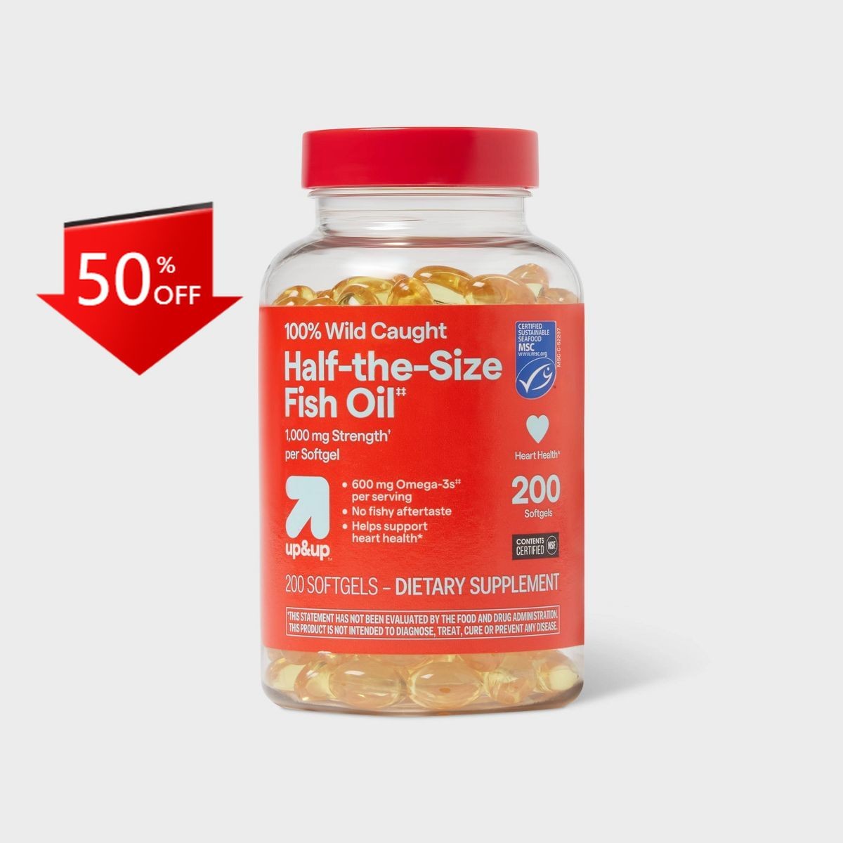 MSC Fish Oil Softgels – 1000mg – 200ct – up&up™