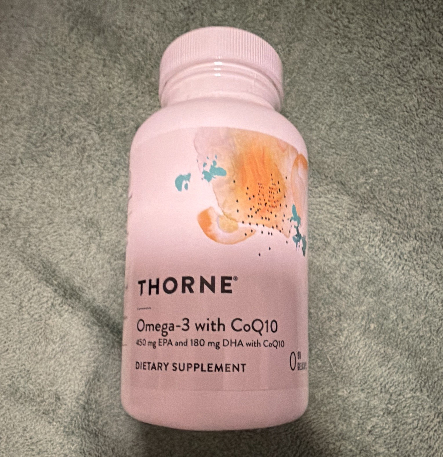 Thorne Omega-3 with CoQ10 No GMOs 60 Gelcaps Heart & Brain Support