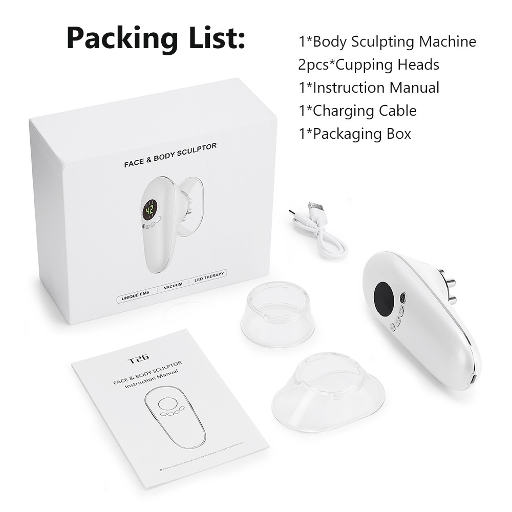 3-in-1 Body Sculpting Machine –Cellulite Massager w/ Cupping, EMS, Light Therapy