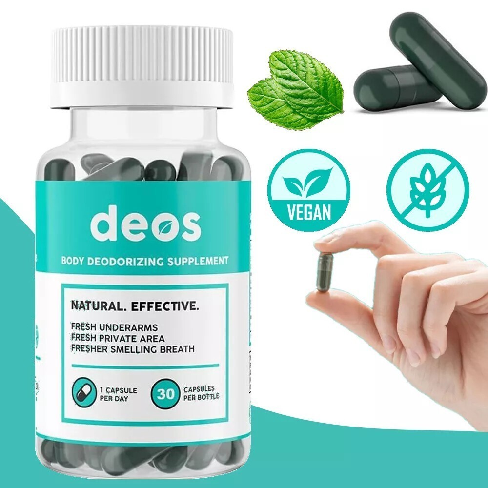 3 Bottles DEOS Internal Deodorant Supplement – Full Body Deodorizer 30 Capsules