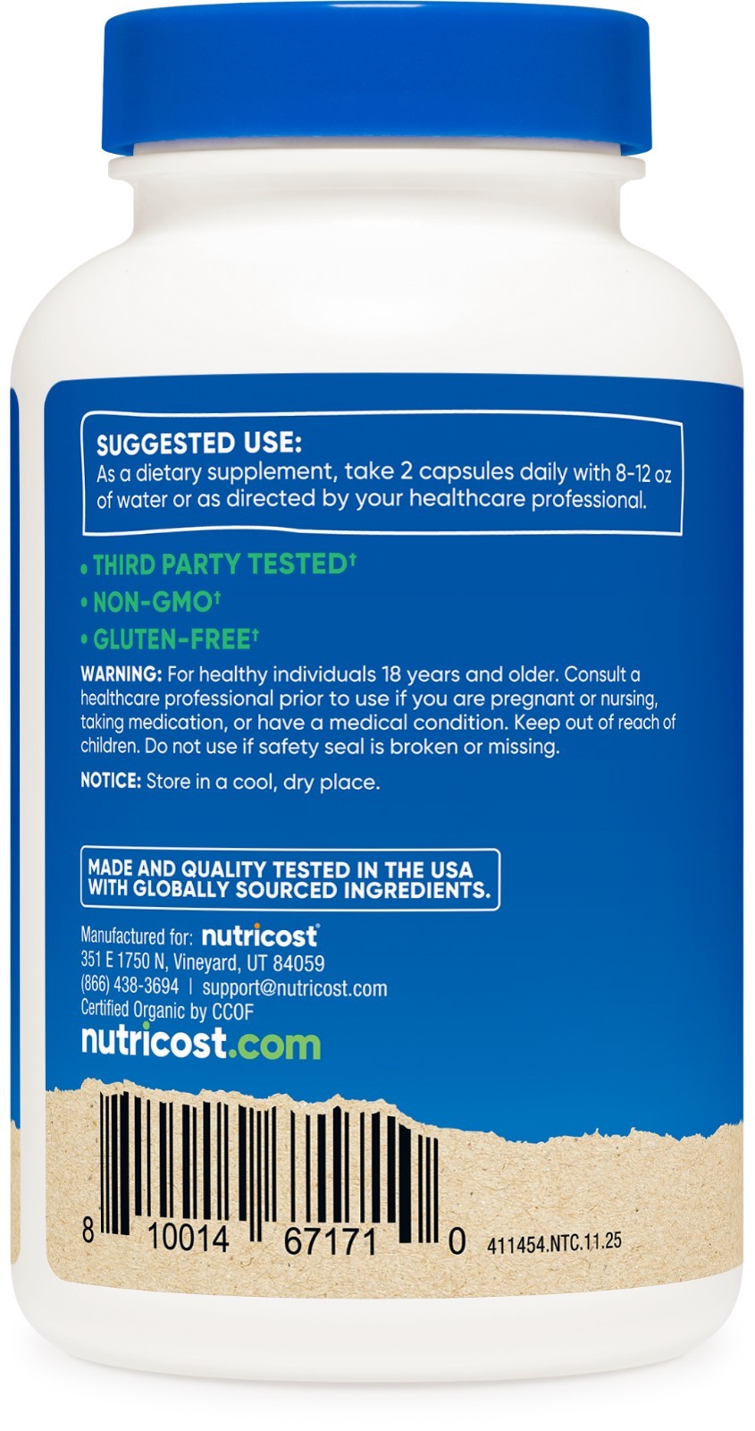 Nutricost Moringa Capsules 500mg, 180 Capsules (90 Servings)