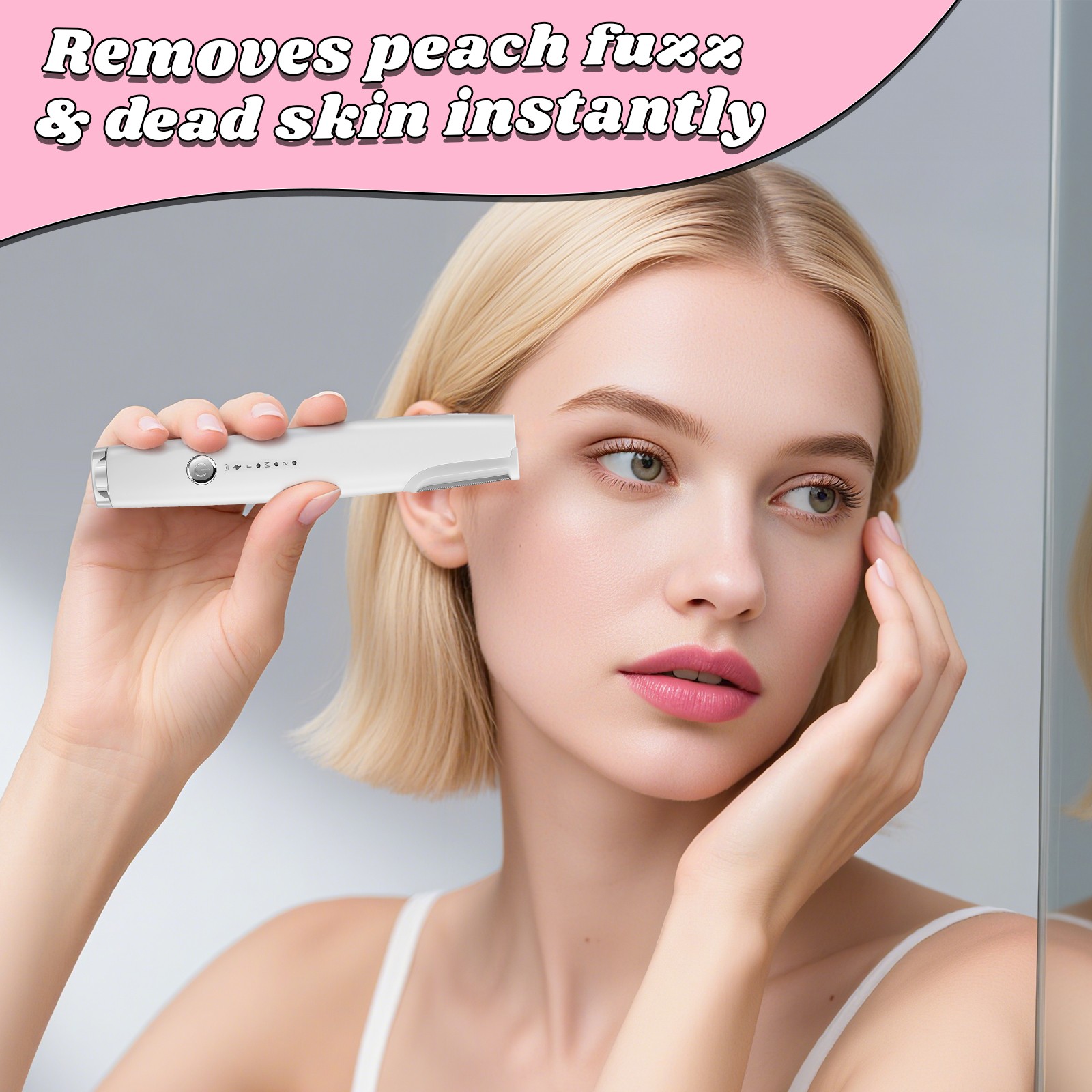 2-in-1 Electric Eyebrow Trimmer Facial Exfoliator 120V Voltage for United States