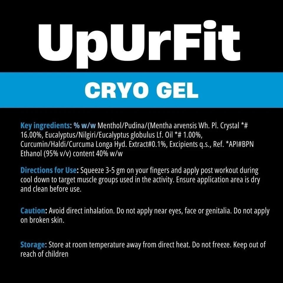 Cryo Gel for Soreness & Pain Relief 100g Relief for Muscle Soreness , Swelling