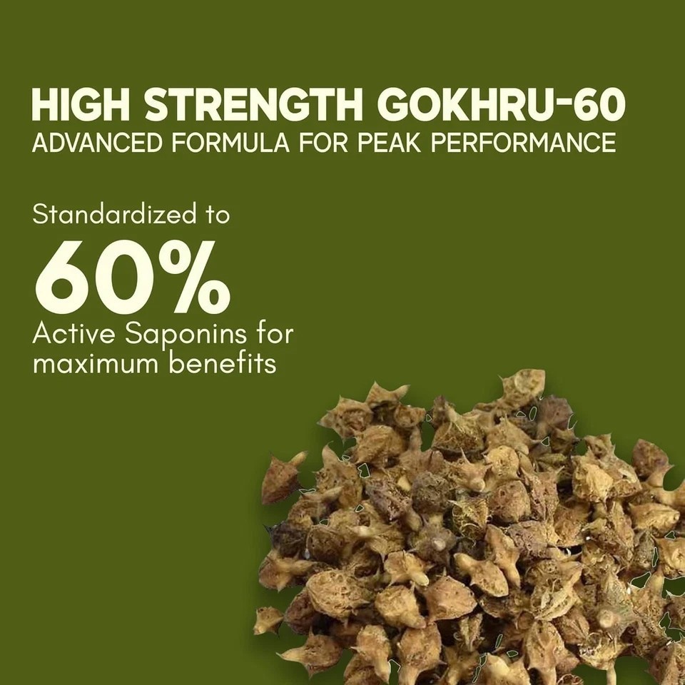 Gokshura -Puncture Vine ( Tribulus terrestris ) 1000mg – 60 Tablet ( pack of 3 )