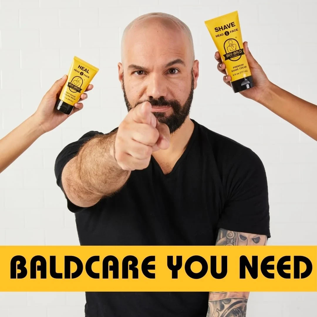 Bee Bald HEAL Post-Shave Healing Balm Calms & Soothes Damaged Skin, 2 Fl Oz