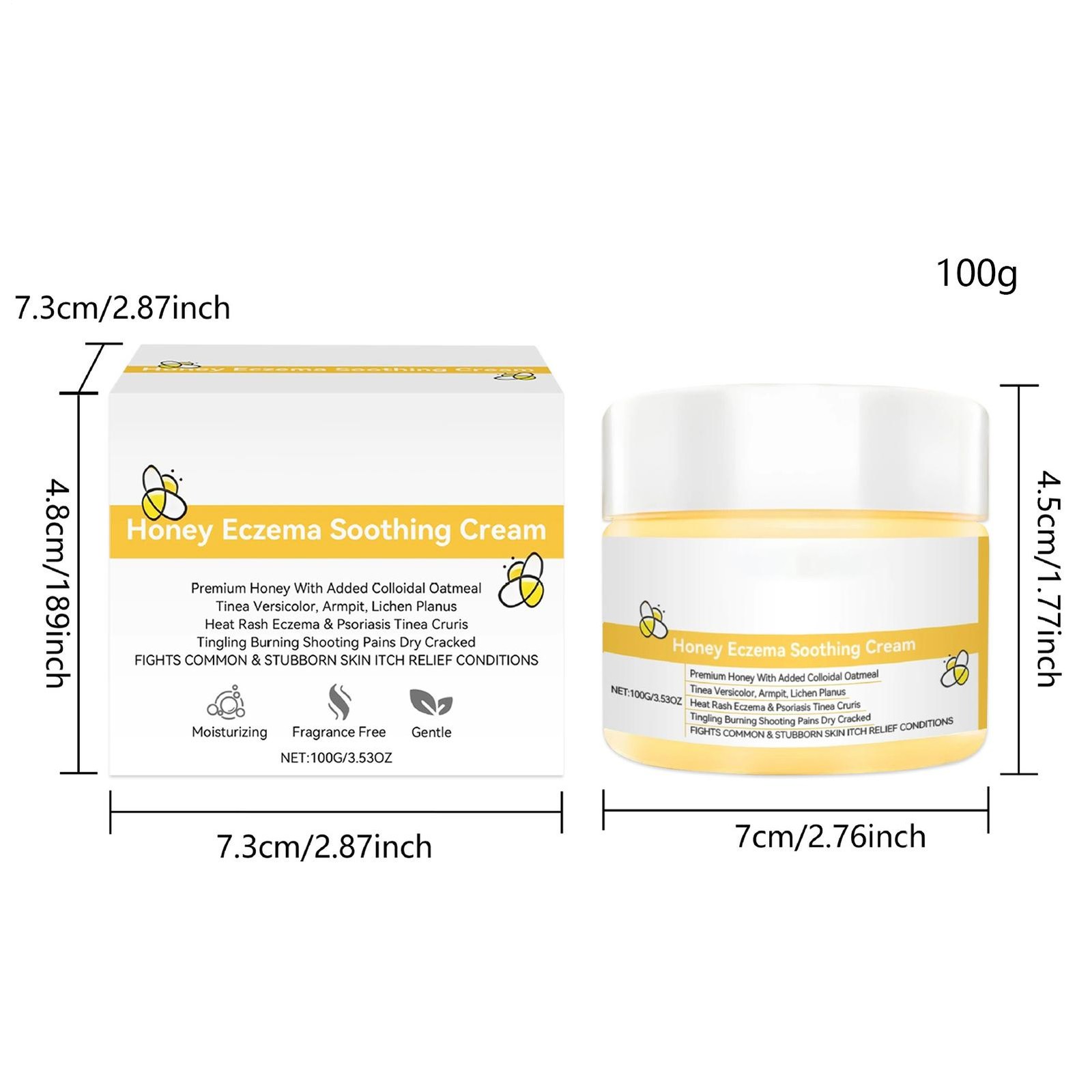 Honey Eczema Soothing Cream Moisturizing Lotion For Dry Itchy Skin Eczema Relief