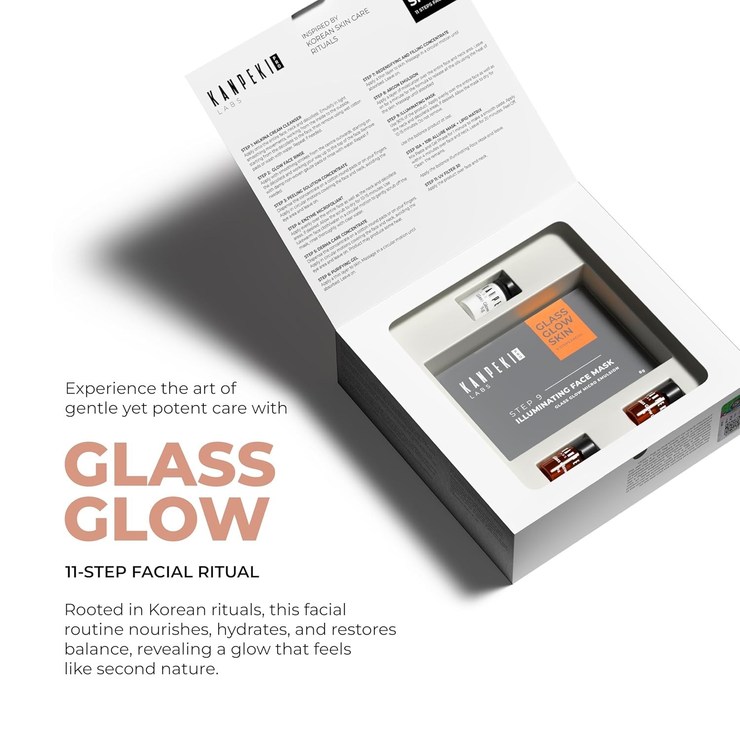 Kanpeki Korean Glass Glow Skin Facial Kit With 11-Step Korean Skin 312g