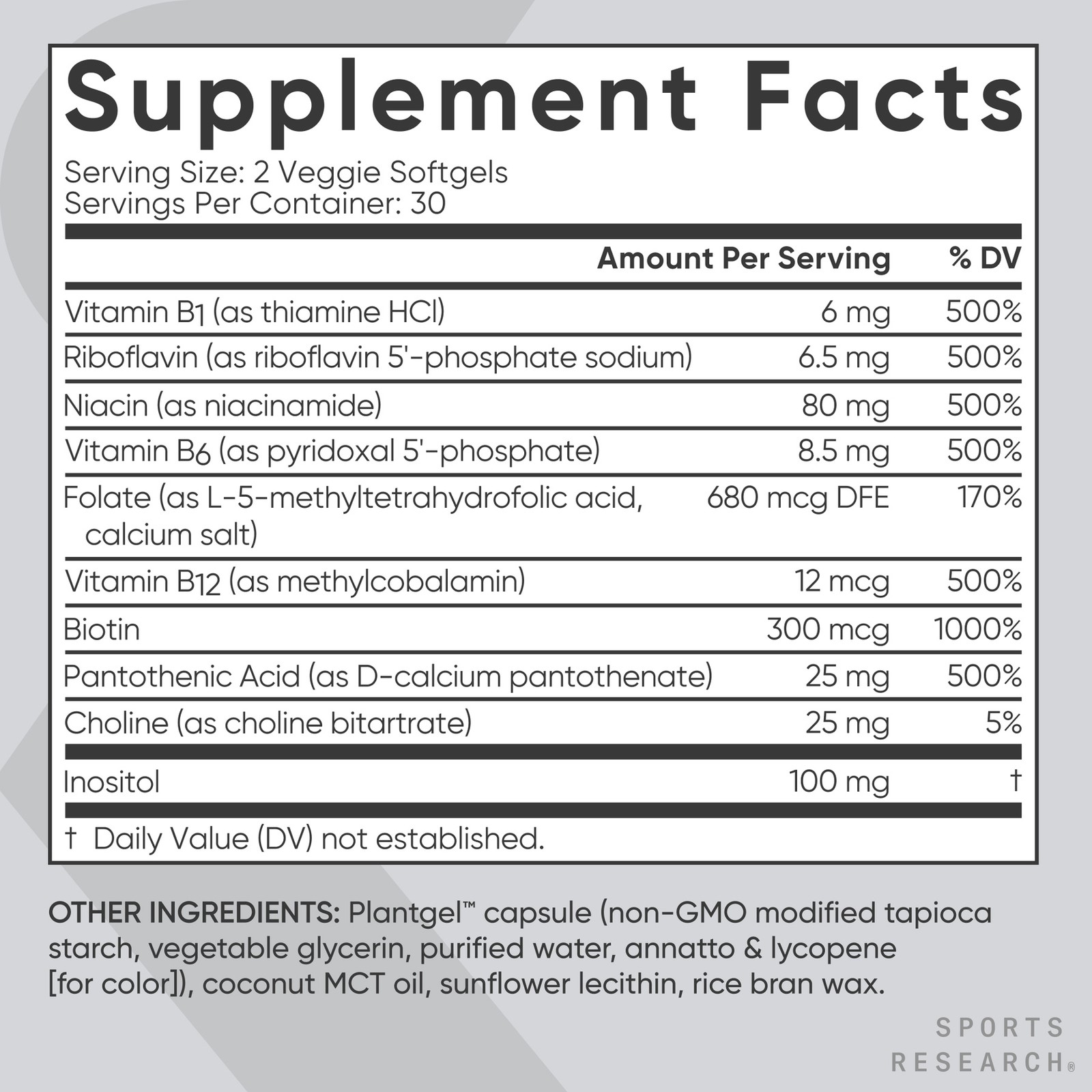 Vitamin B-Complex (60 veggie softgels)