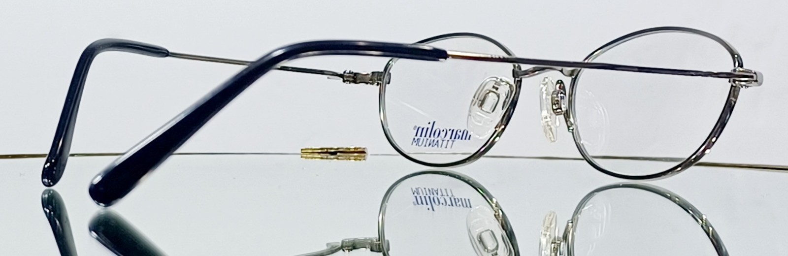 Original MARCOLIN 2033 404 Eyeglasses DARK GUNMETAL New TITANIUM 46-18-140 Japan
