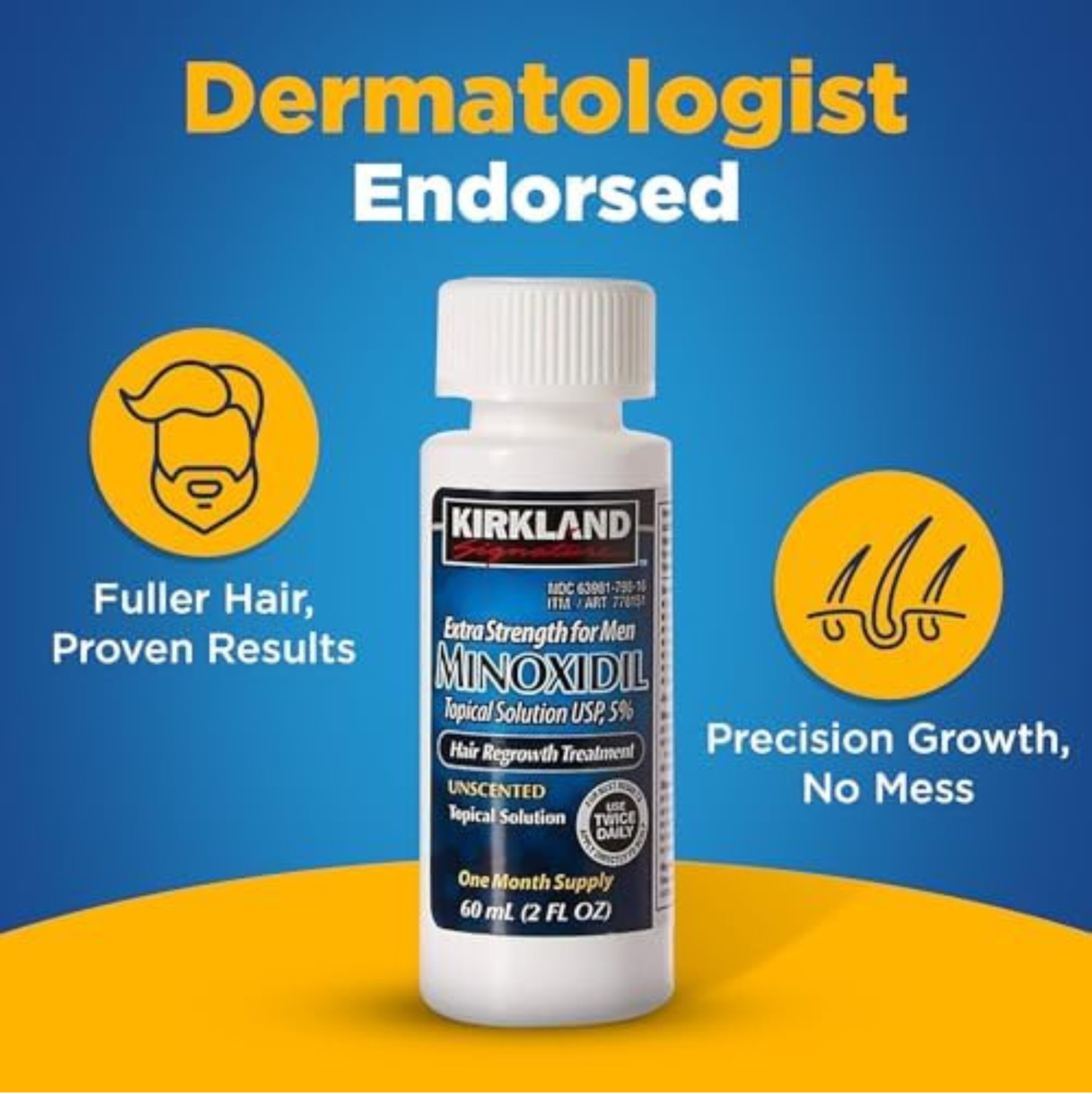 Kirkland 5% Minoxidil Solution Men Hair Loss Regrowth 6 Month 12 oz Supply