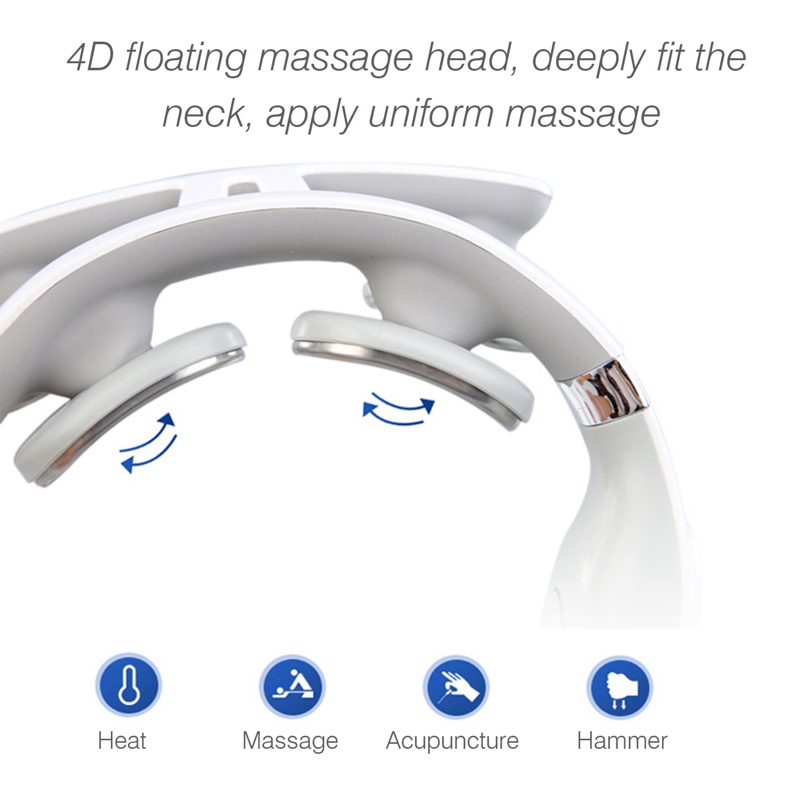 Cervical Massager 16 Modes USB Smart Pulse Heating 4 Head Neck Massager for Neck