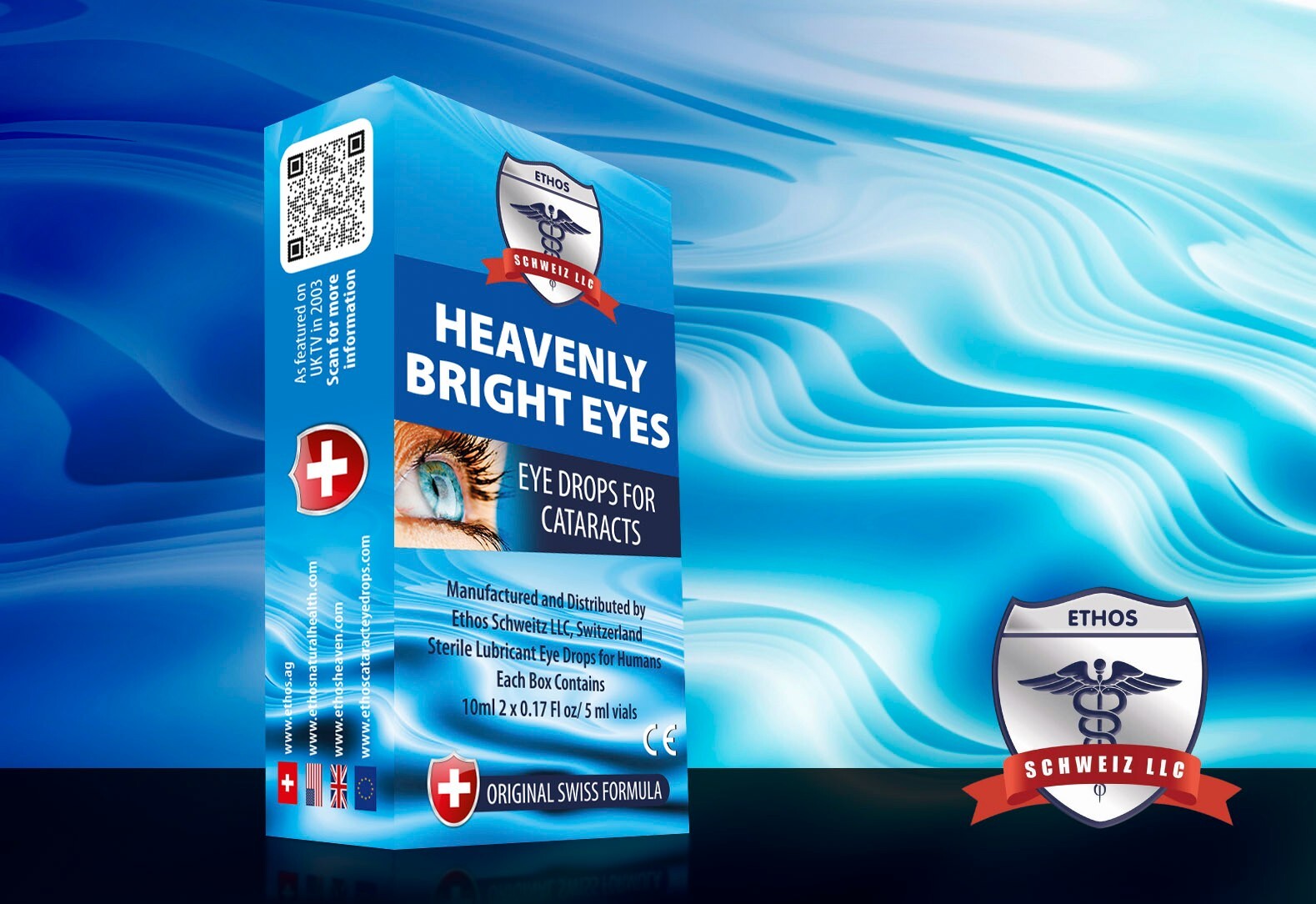 Cataracts Ethos Heavenly Bright Eyes NAC Eye Drops 3 x Boxes 30ml Free Postage