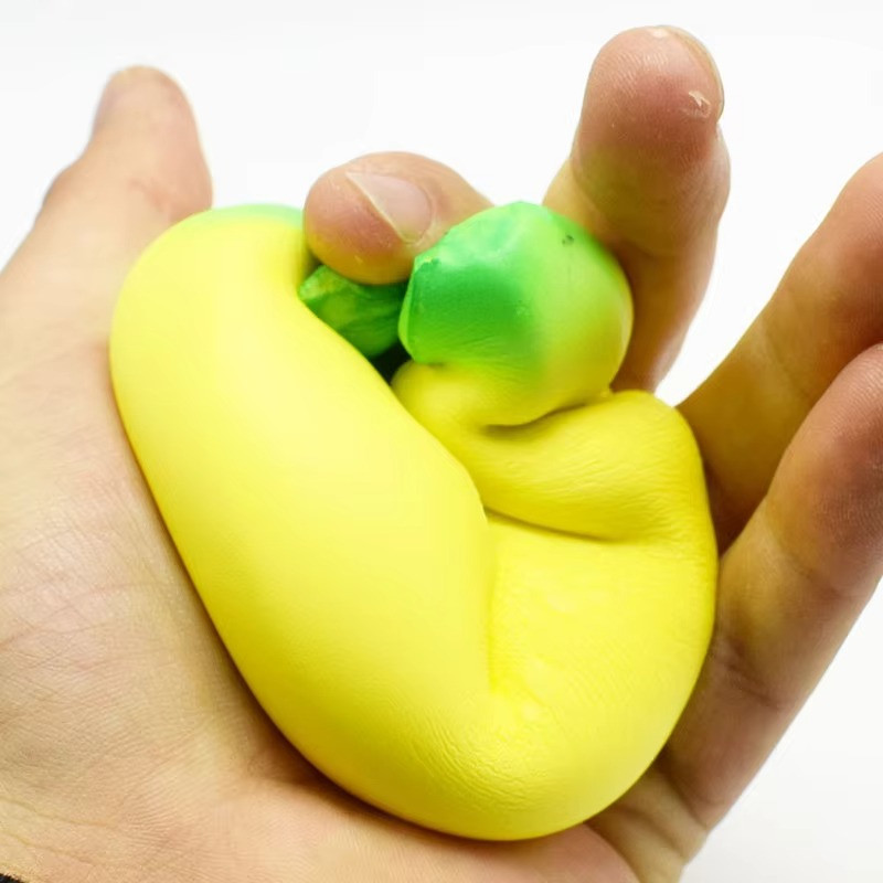 Jumbo Squishy Banana Stress Relief Toy Slow Rising Squeeze Fidget Yellow