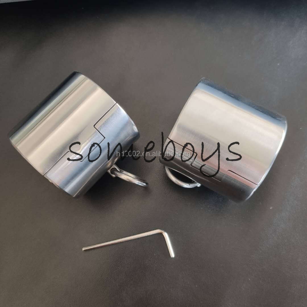 6CM High Quality Stainless Steel Handcuffs Bondage Restraint Device for Couple