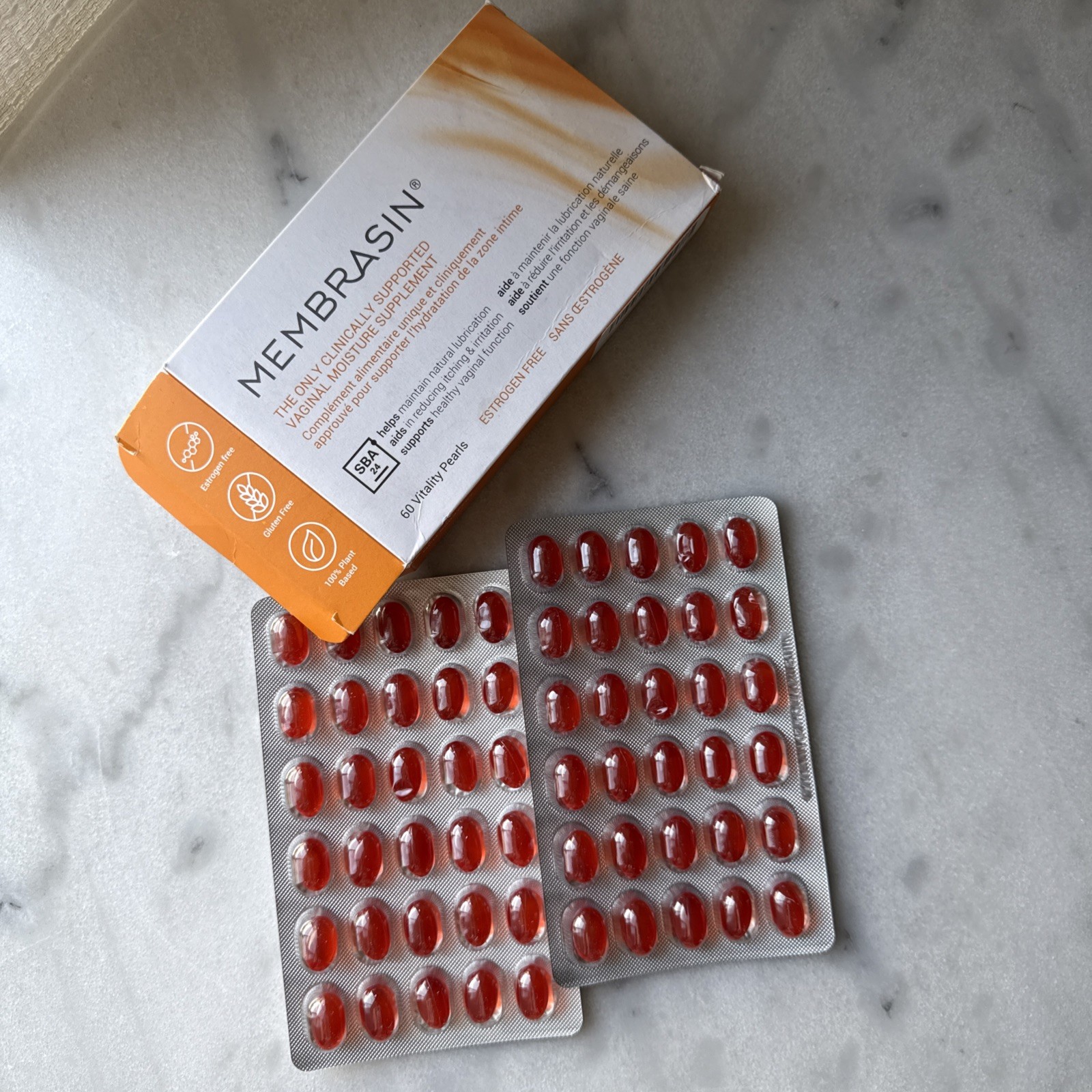 Membrasin Vitality Pearls for Vaginal Dryness, 60 Vitality Pearls, Exp 02/2027