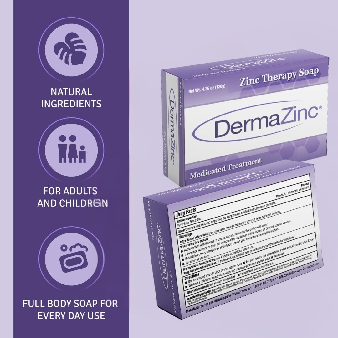 Therapeutic Zinc Soap for Skin Relief – Psoriasis, Eczema, Dermatitis (3 Pack)