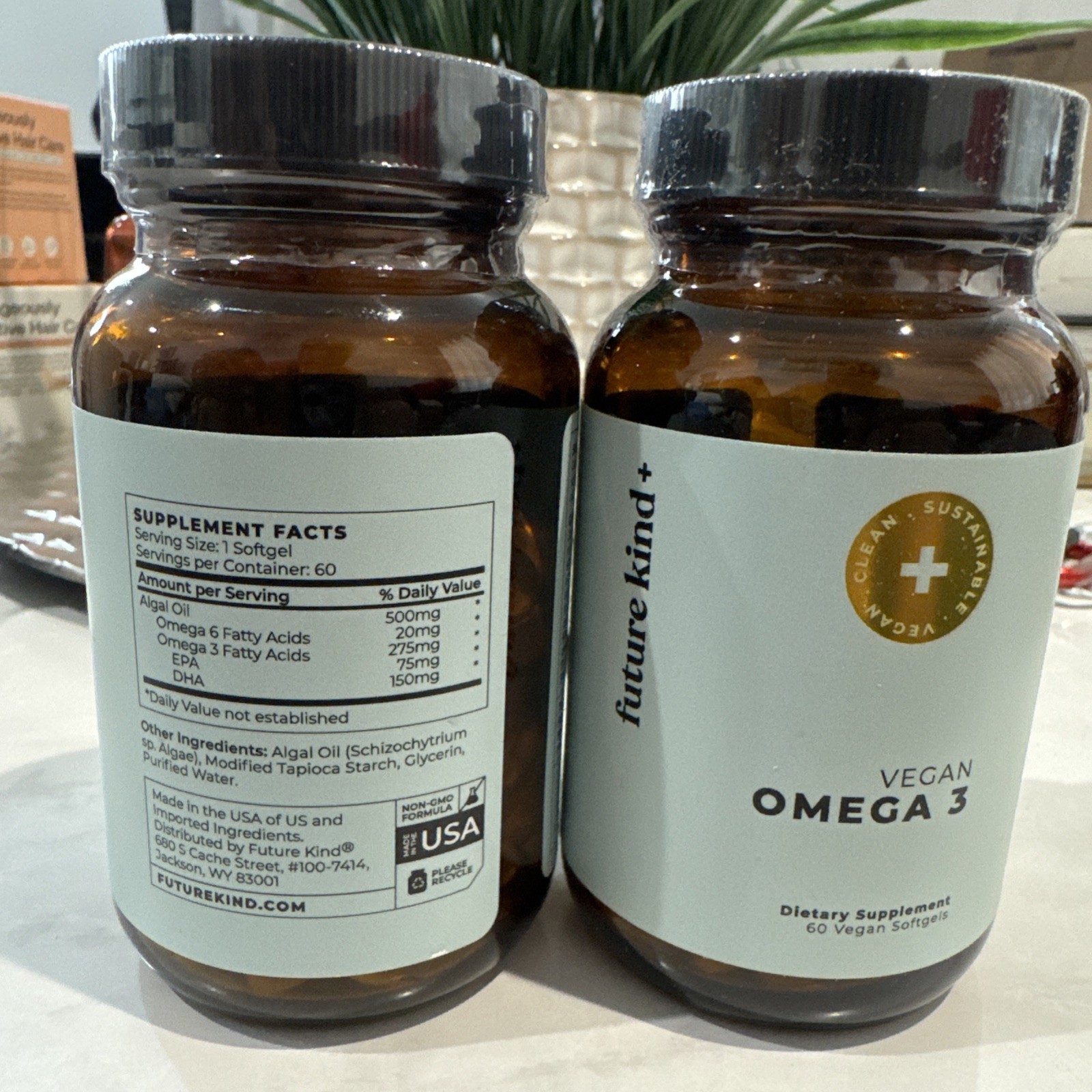 future kind + Vegan Omega 3 -60 Softgels Exp:11/26 (2pack 💚New