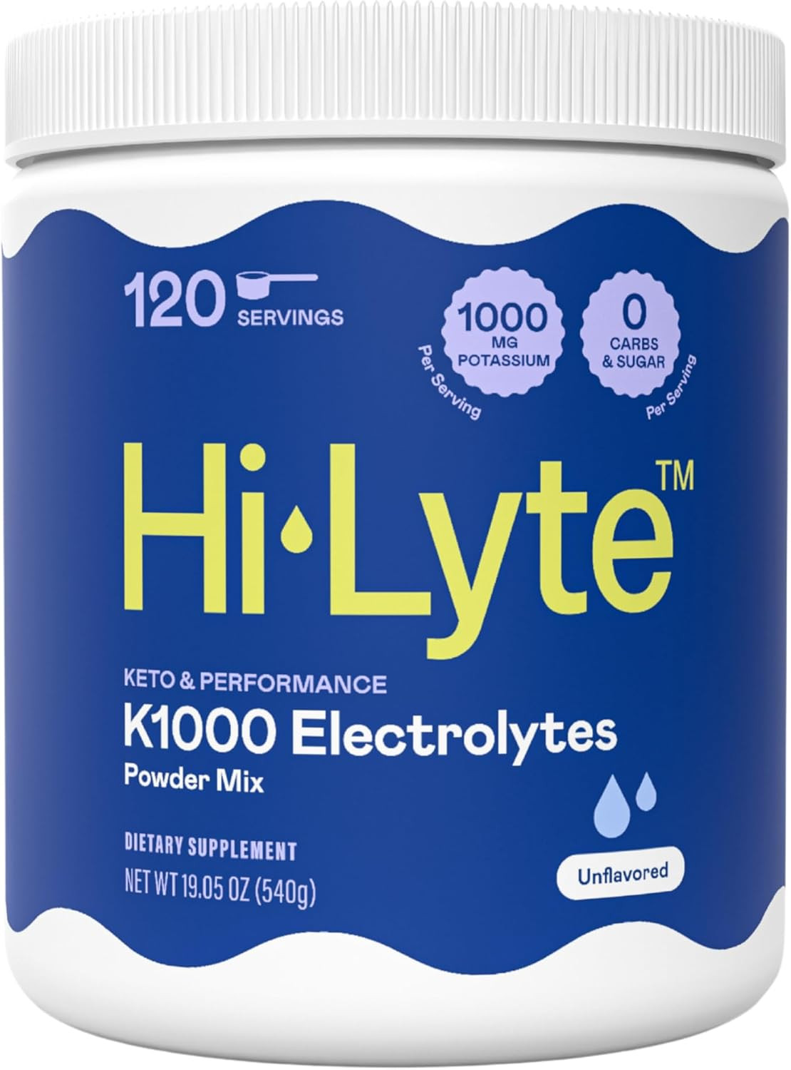 Keto K1000 Unflavored Electrolyte Powder | Hydration Supplement Drink Mix | Boos