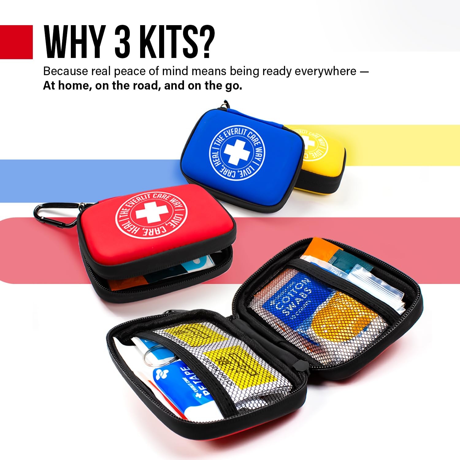 EVERLIT CARE MiniAid First Aid Kit | Compact & Lightweight Case with Carabine…
