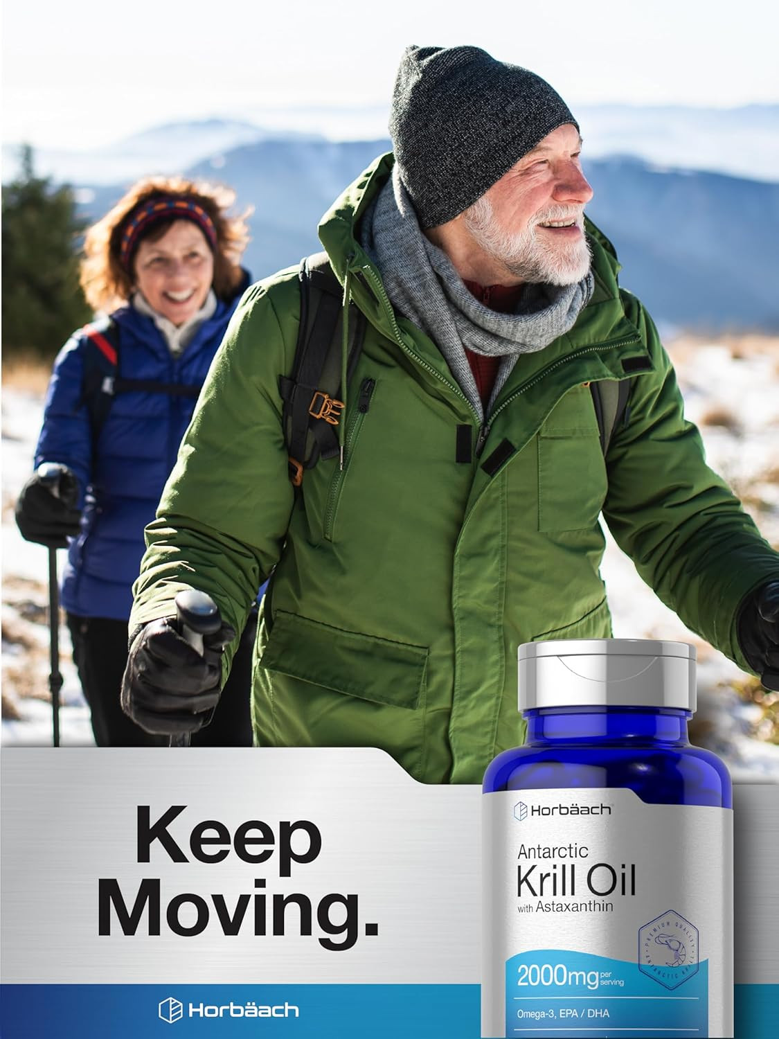Horbäach Antarctic Krill Oil 2000Mg | 60 Softgel Capsules | Omega-3, EPA, DHA Su