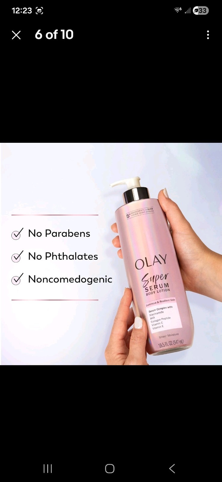 Olay Super Serum Hand & Body Lotion for Dry Skin, 24hr Long Lasting Hydration, 5