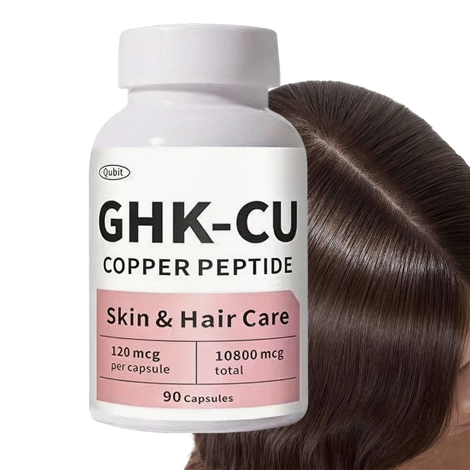 GHK-Cu Copper Peptide Supplement for Skin & Hair, Easy to Absorb – 90 Capsules