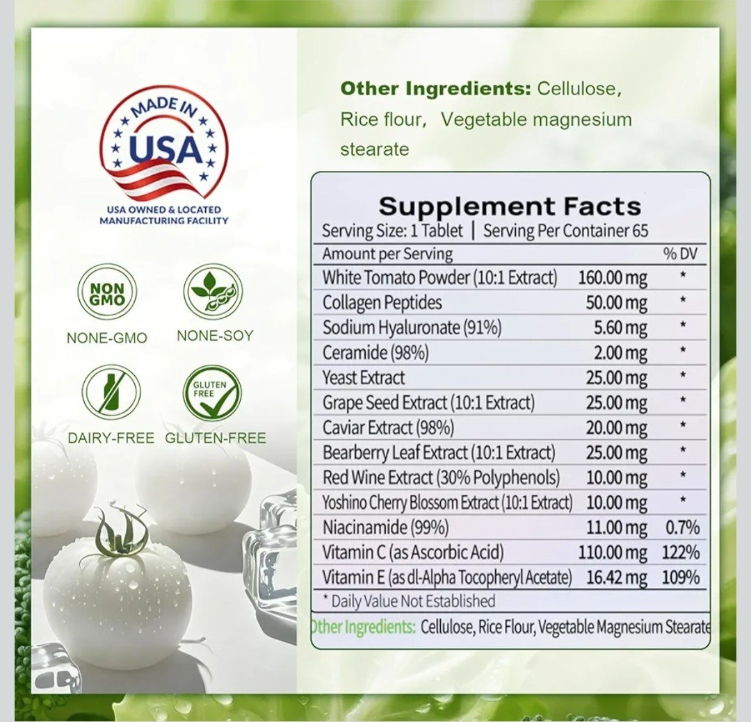 13-in-1 Antioxidant Supplement – White Tomato Complex with Vitamin C &E EXP10/28