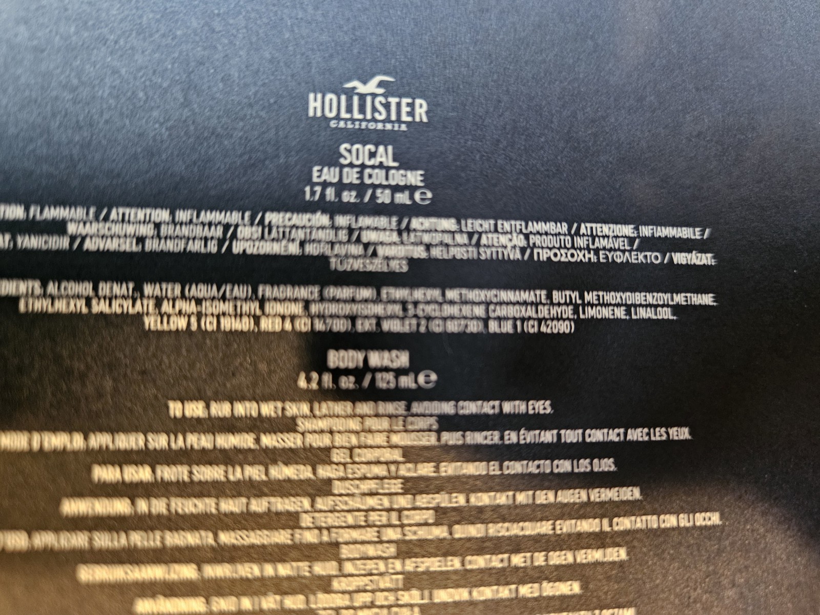 Hollister 1.7 FL OZ EDC SOCAL COLOGNE For Men & 4.2 FL OZ BODY WASH New In Box