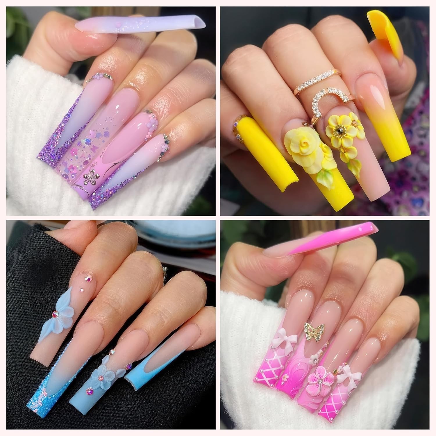 Clear 216 PCS Half Cover Tapered Square Nail Tips – Perfect for Lasting Elegance
