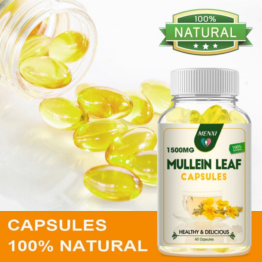 Mullein Leaf 240 Capsules for Lung Cleansing & Detox Herbal Dietary Supplement