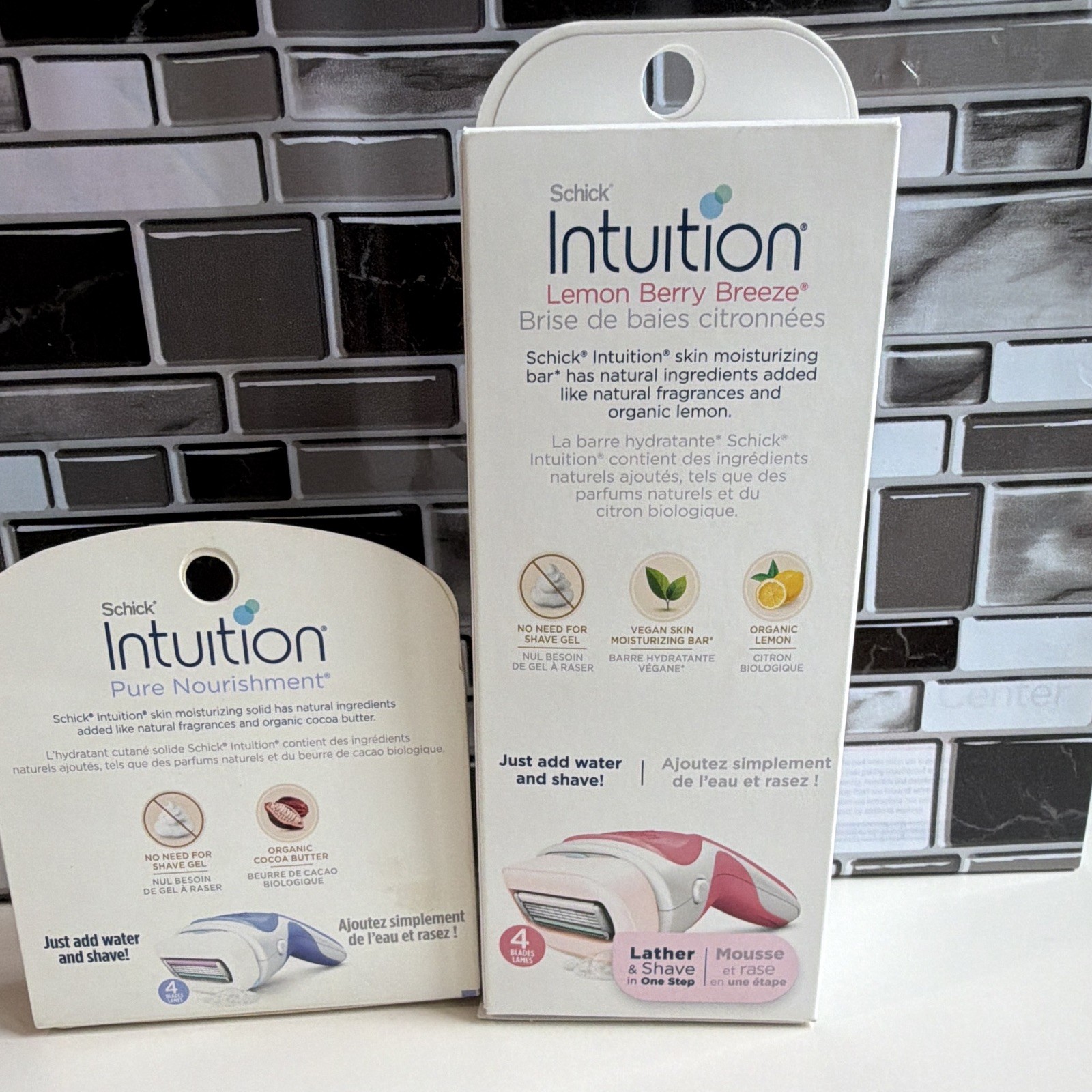 Schick Intuition Lemon Berry Breeze + Pure Nourishment Razor, 4-Blade, 5 Ct