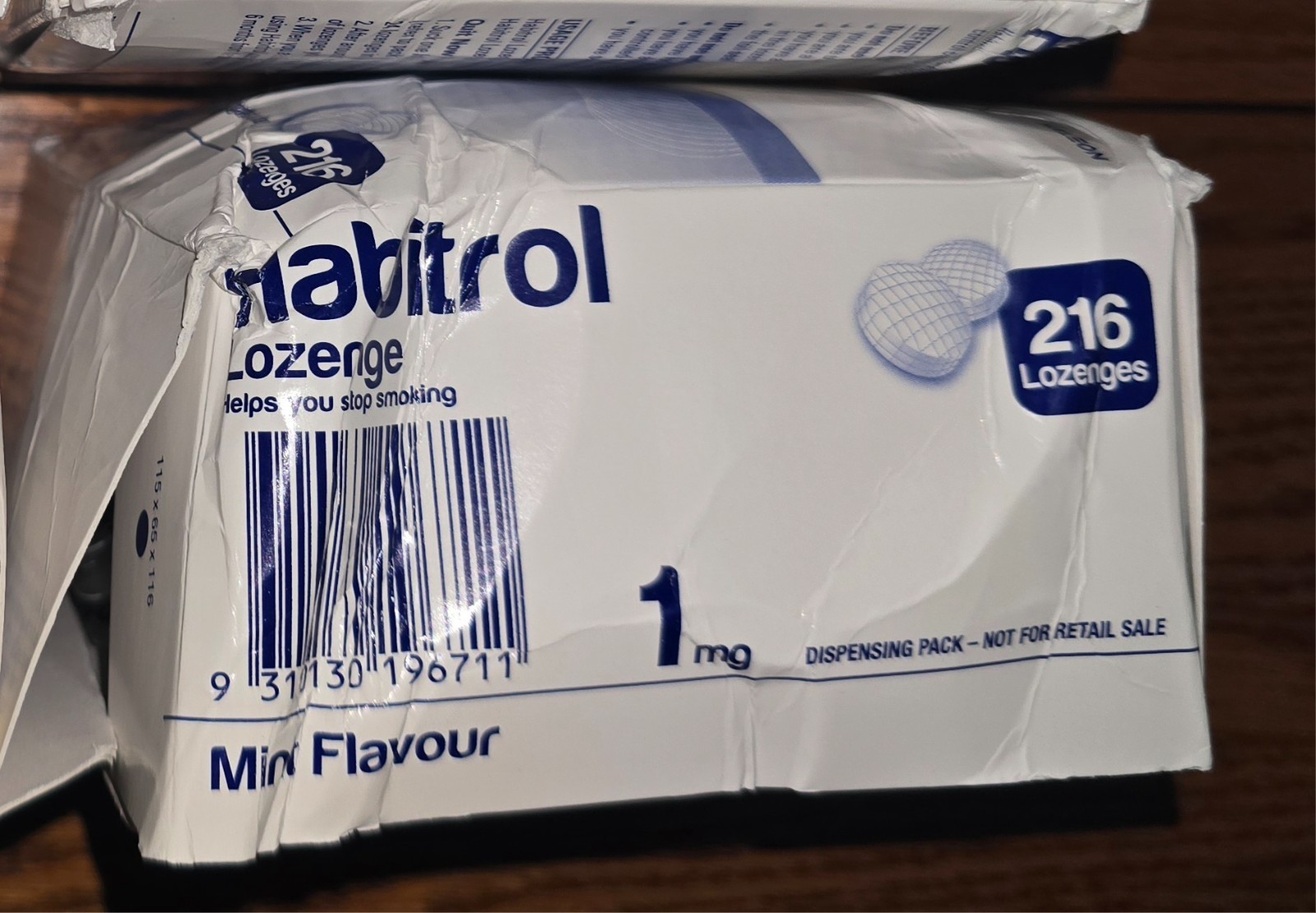 DENTED Habitrol Nicotine Lozenge 1mg Mint Flavor 216 Pieces Sugar Free- exp 2027