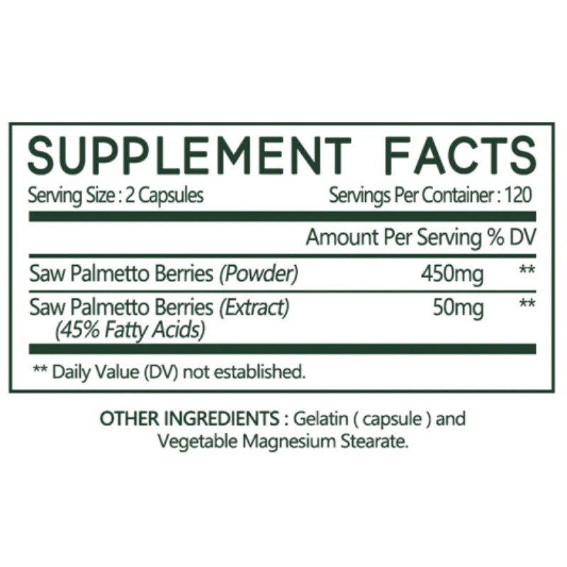 Saw Palmetto 500mg – Premium Prostate Health Support Supplement for Men