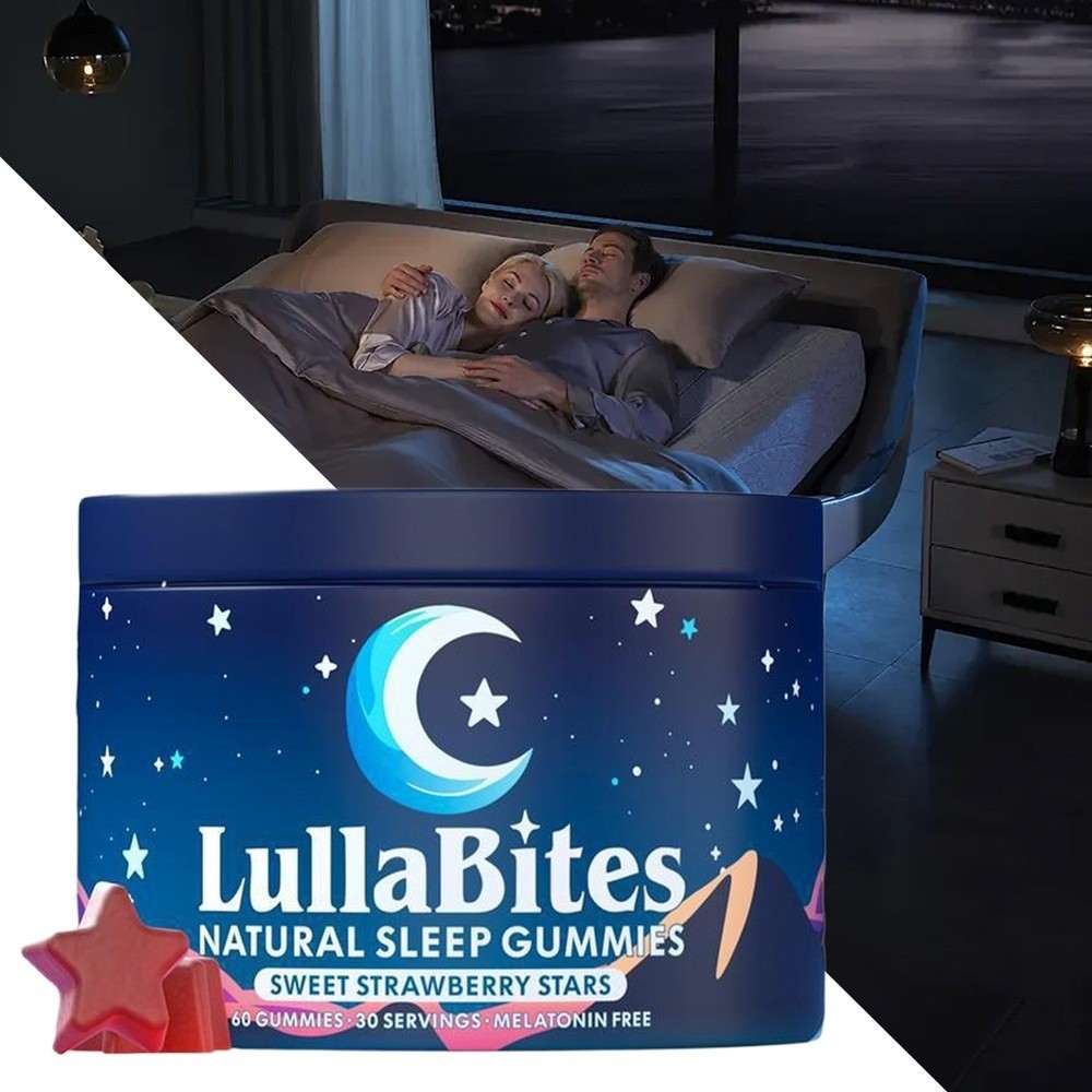 NEW LullaBites Natural Sleep Gummies Strawberry Stars Flavor 60 Gummies